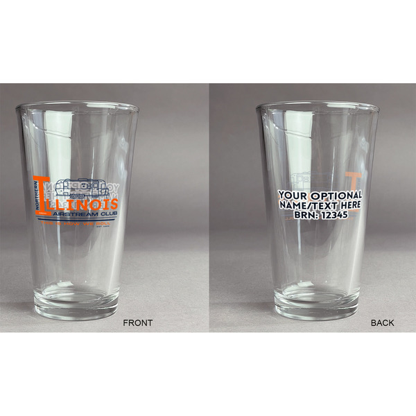 Northern Illinois Airstream Club Logo Pint Glass - Two Content - Approval