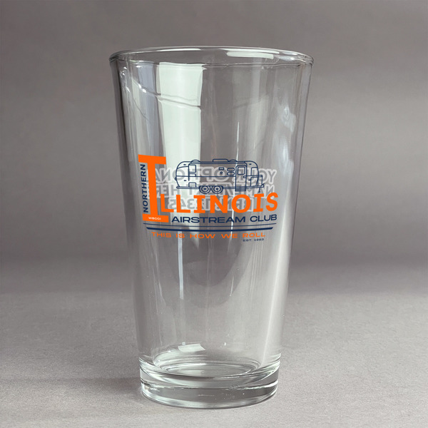 Custom Northern Illinois Airstream Club Logo Pint Glass - Full Color Logo