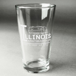 Northern Illinois Airstream Club Logo Pint Glass - Laser Engraved
