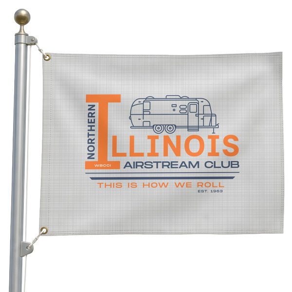 Custom Northern Illinois Airstream Club Logo Pole Flag