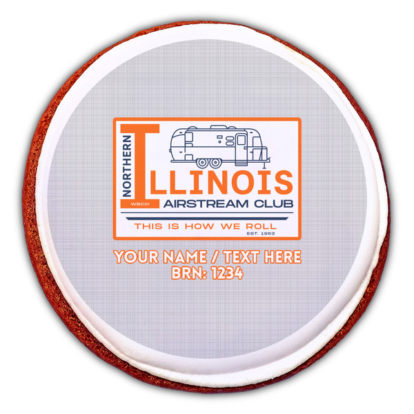 Northern Illinois Airstream Club Logo Printed Icing Circle - Large - On Cookie