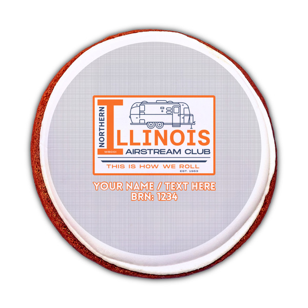 Northern Illinois Airstream Club Logo Printed Icing Circle - Medium - On Cookie