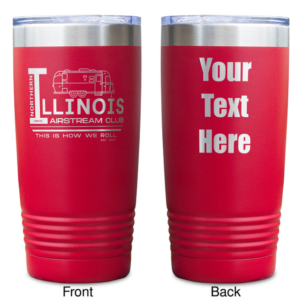 Northern Illinois Airstream Club Logo Red Polar Camel Tumbler - 20oz - Double Sided - Approval