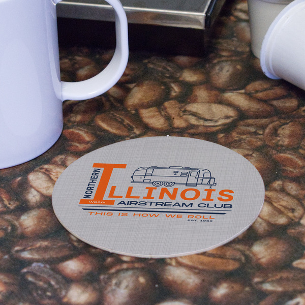 Northern Illinois Airstream Club Logo Round Paper Coaster - Front