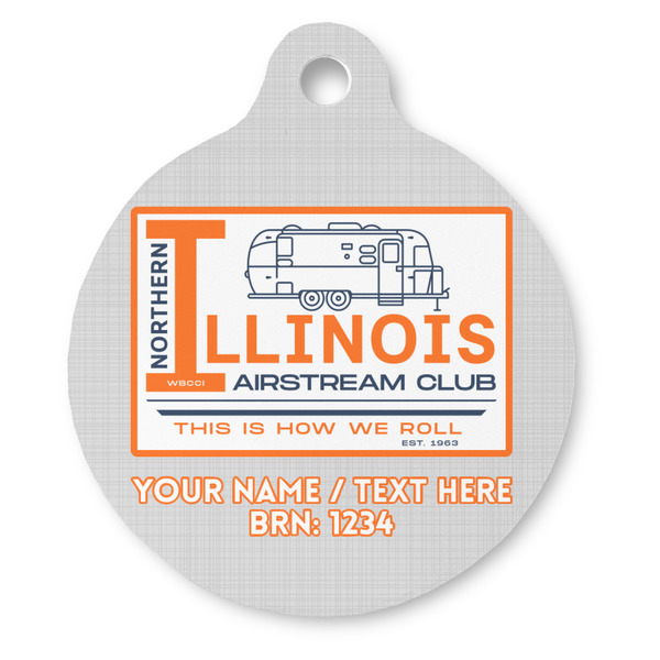 Custom Northern Illinois Airstream Club Logo Round Pet ID Tag