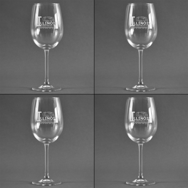 Northern Illinois Airstream Club Logo Set of Four Personalized Wineglasses - Approval