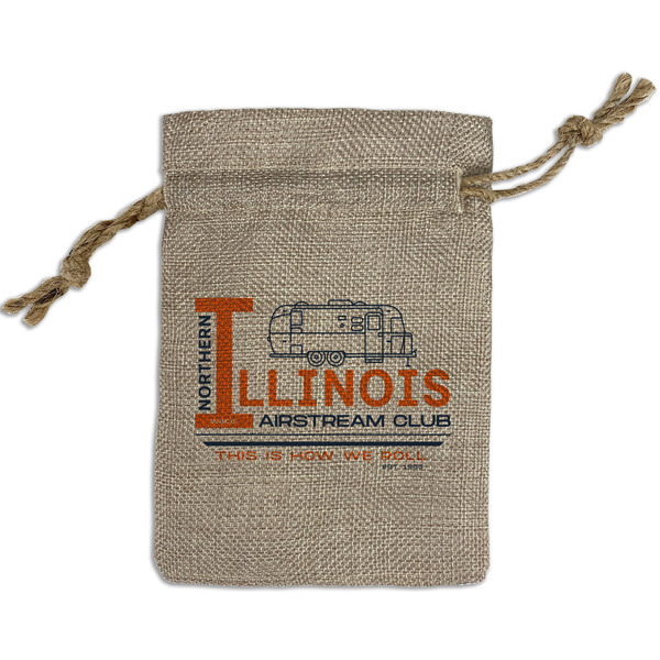 Northern Illinois Airstream Club Logo Small Burlap Gift Bag - Front