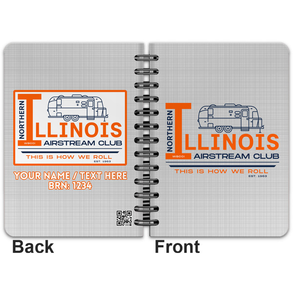 Northern Illinois Airstream Club Logo Spiral Journal 5 x 7 - Apvl