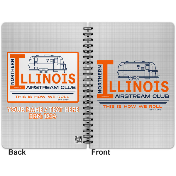 Northern Illinois Airstream Club Logo Spiral Journal 7 x 10 - Apvl