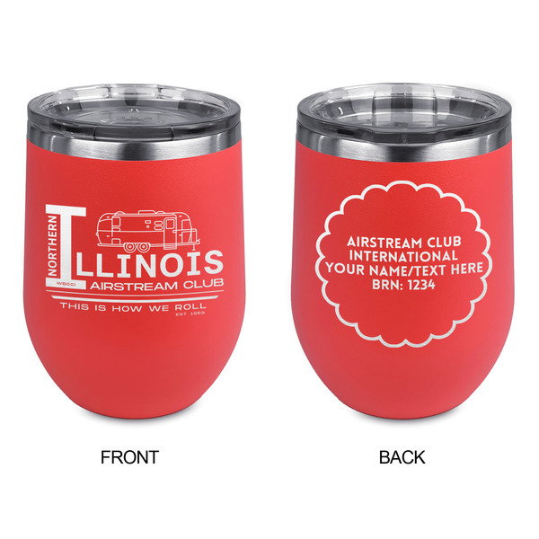 Northern Illinois Airstream Club Logo Stainless Wine Tumblers - Coral - Double Sided - Approval