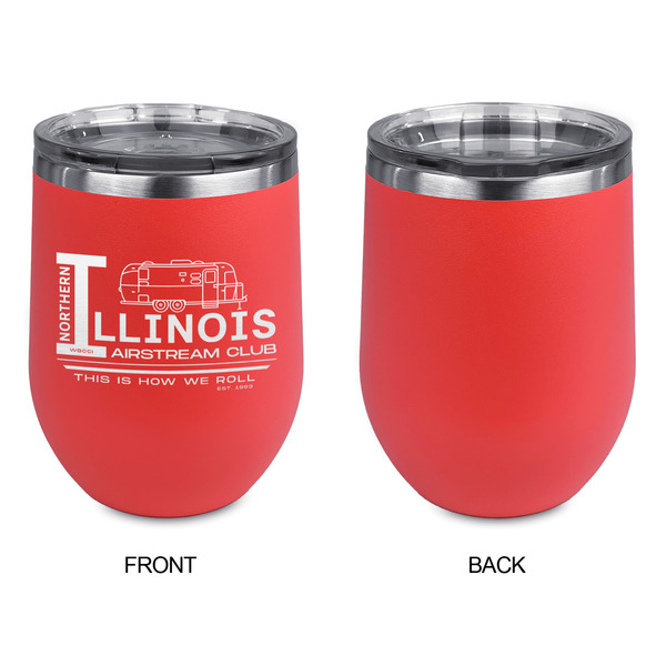 Northern Illinois Airstream Club Logo Stainless Wine Tumblers - Coral - Single Sided - Approval