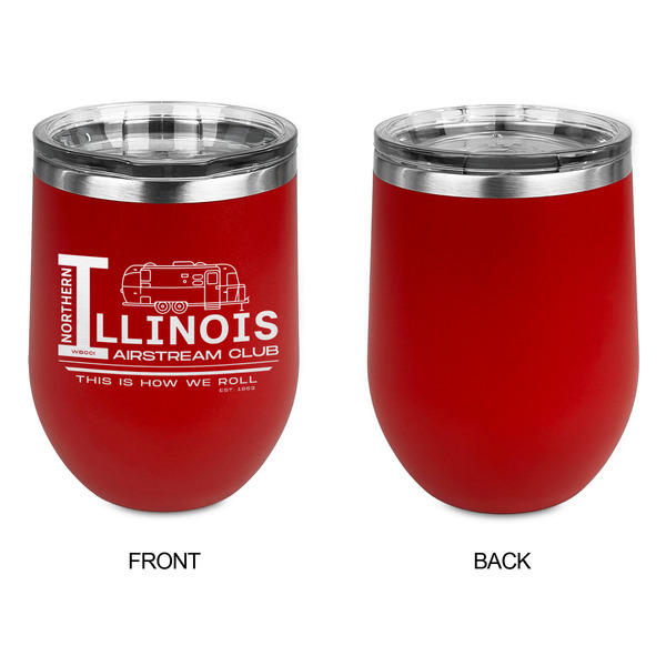 Northern Illinois Airstream Club Logo Stainless Wine Tumblers - Red - Single Sided - Approval