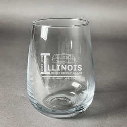 Northern Illinois Airstream Club Logo Stemless Wine Glass - Laser Engraved