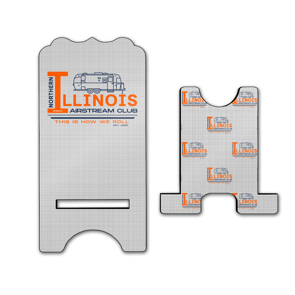Northern Illinois Airstream Club Logo Stylized Phone Stand - Front & Back - Large