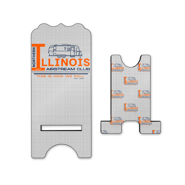 Northern Illinois Airstream Club Logo Stylized Phone Stand - Front & Back - Small