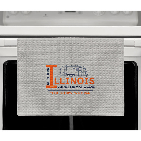 Northern Illinois Airstream Club Logo Waffle Weave Towel - Full Color Print - Lifestyle2 Image