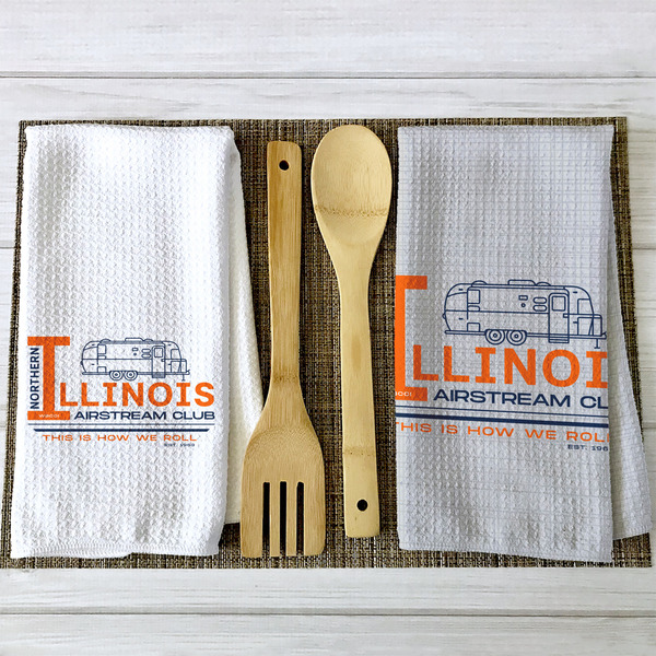 Northern Illinois Airstream Club Logo Waffle Weave Towels - 2 Print Styles