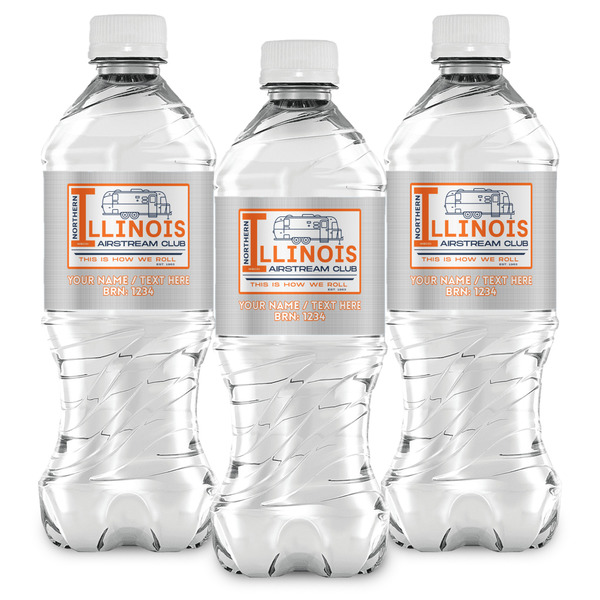 Northern Illinois Airstream Club Logo Water Bottle Labels - Front View