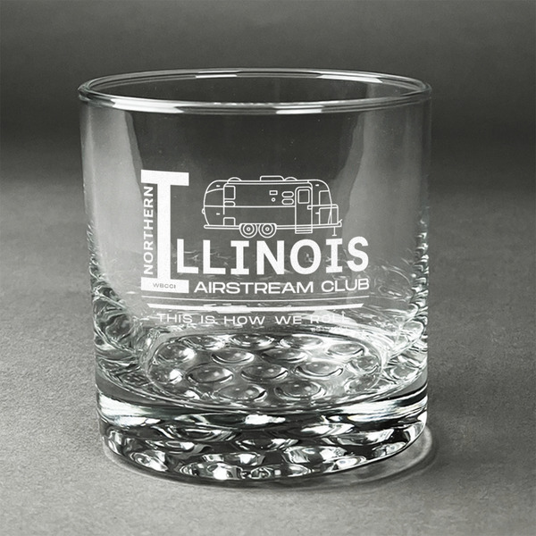 Custom Northern Illinois Airstream Club Logo Whiskey Glass - Engraved
