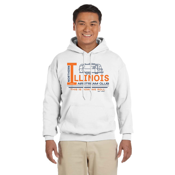 Custom Northern Illinois Airstream Club Logo Hoodie - White