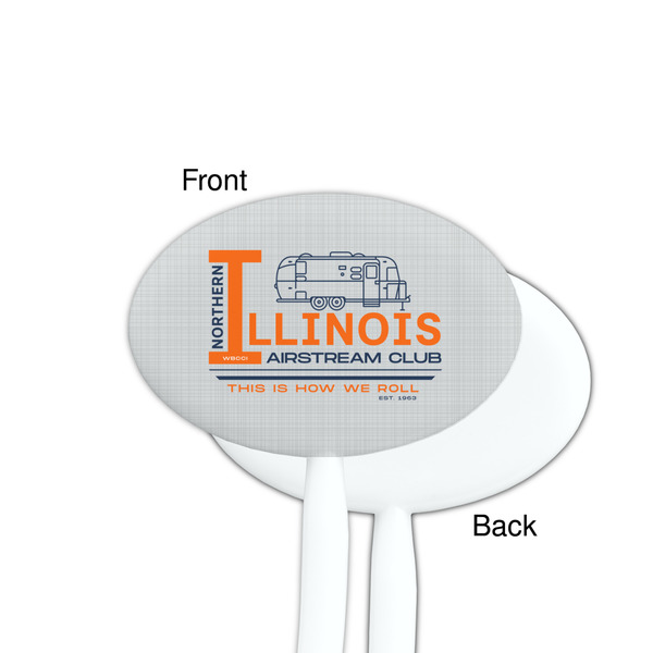 Northern Illinois Airstream Club Logo White Plastic 7" Stir Stick - Single Sided - Oval - Front & Back