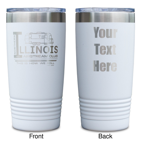 Northern Illinois Airstream Club Logo White Polar Camel Tumbler - 20oz - Double Sided - Approval
