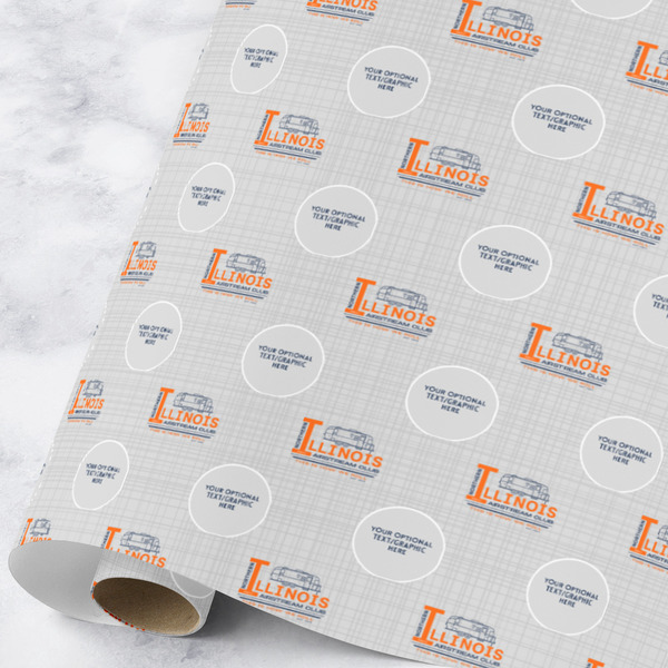 Custom Northern Illinois Airstream Club Logo Wrapping Paper Roll - Large - Satin