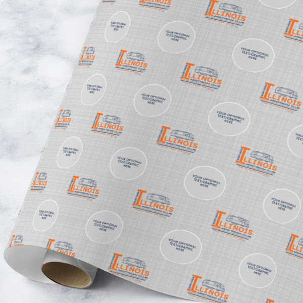Custom Northern Illinois Airstream Club Logo Wrapping Paper Roll - Large - Matte