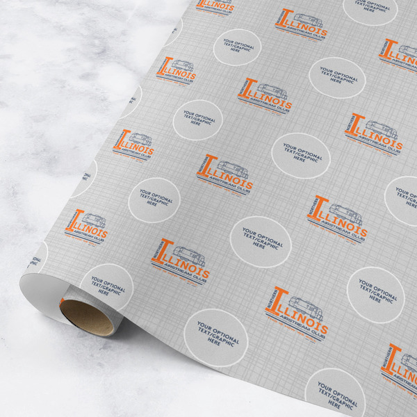 Custom Northern Illinois Airstream Club Logo Wrapping Paper Roll - Medium - Matte
