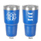 Interlocking Monogram 30 oz Stainless Steel Tumbler - Royal Blue - Double-Sided (Personalized)