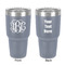 Interlocking Monogram 30 oz Stainless Steel Tumbler - Grey - Double-Sided (Personalized)