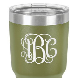 Interlocking Monogram 30 oz Stainless Steel Tumbler - Olive - Single-Sided (Personalized)