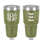 Interlocking Monogram 30 oz Stainless Steel Tumbler - Olive - Double-Sided (Personalized)