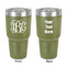 Interlocking Monogram 30 oz Stainless Steel Tumbler - Olive - Double-Sided (Personalized)