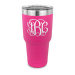 Interlocking Monogram 30 oz Stainless Steel Tumbler - Pink - Single Sided (Personalized)