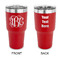 Interlocking Monogram 30 oz Stainless Steel Tumbler - Red - Double Sided (Personalized)