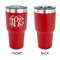 Interlocking Monogram 30 oz Stainless Steel Ringneck Tumblers - Red - Single Sided - APPROVAL