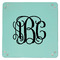 Interlocking Monogram 9" x 9" Teal Leatherette Snap Up Tray - APPROVAL
