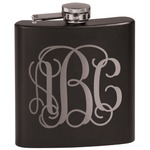 Interlocking Monogram Black Flask Set (Personalized)