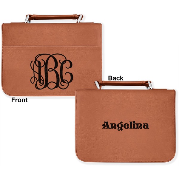 Interlocking Monogram Cognac Leatherette Bible Covers - Large Double Sided Approval