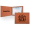 Interlocking Monogram Cognac Leatherette Diploma / Certificate Holders - Front and Inside - Main