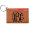 Interlocking Monogram Cognac Leatherette Keychain ID Holders - Front Credit Card