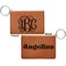 Interlocking Monogram Cognac Leatherette Keychain ID Holders - Front and Back Apvl