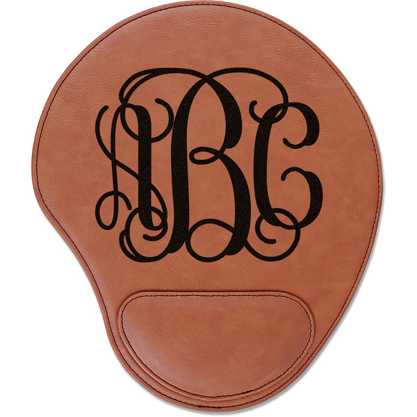 Custom Interlocking Monogram Leatherette Mouse Pad with Wrist Support (Personalized)