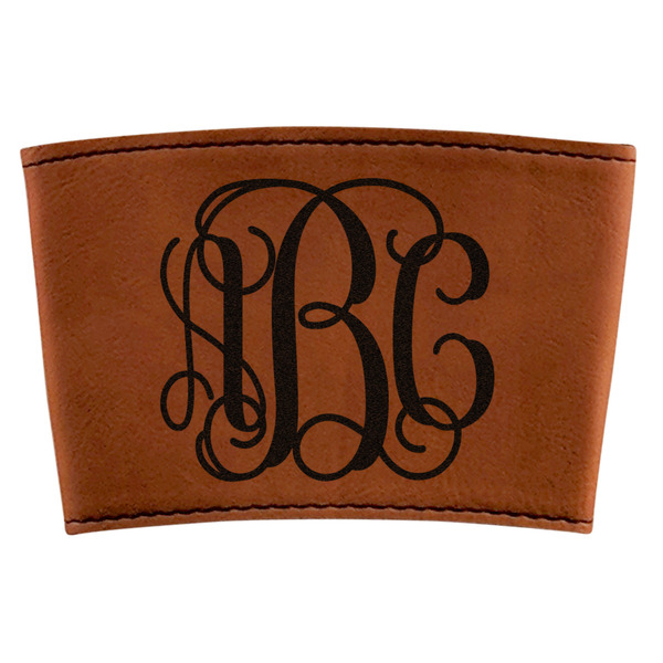 Custom Interlocking Monogram Leatherette Cup Sleeve (Personalized)