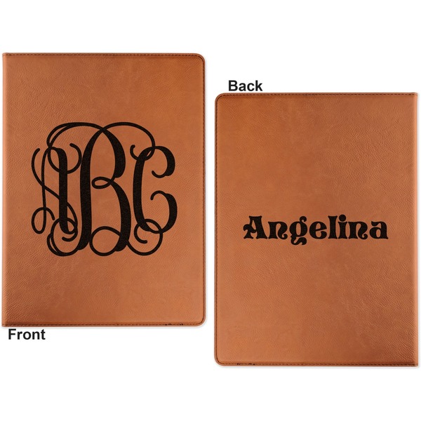 Interlocking Monogram Cognac Leatherette Portfolios with Notepad - Small - Double Sided- Apvl