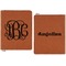 Interlocking Monogram Cognac Leatherette Zipper Portfolios with Notepad - Double Sided - Apvl
