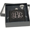 Interlocking Monogram Engraved Black Flask Gift Set