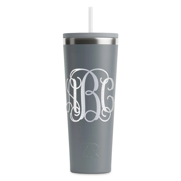 Interlocking Monogram Grey RTIC Everyday Tumbler - 28 oz. - Front