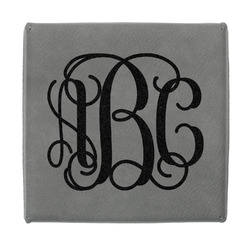 Interlocking Monogram Jewelry Gift Box - Engraved Leather Lid (Personalized)